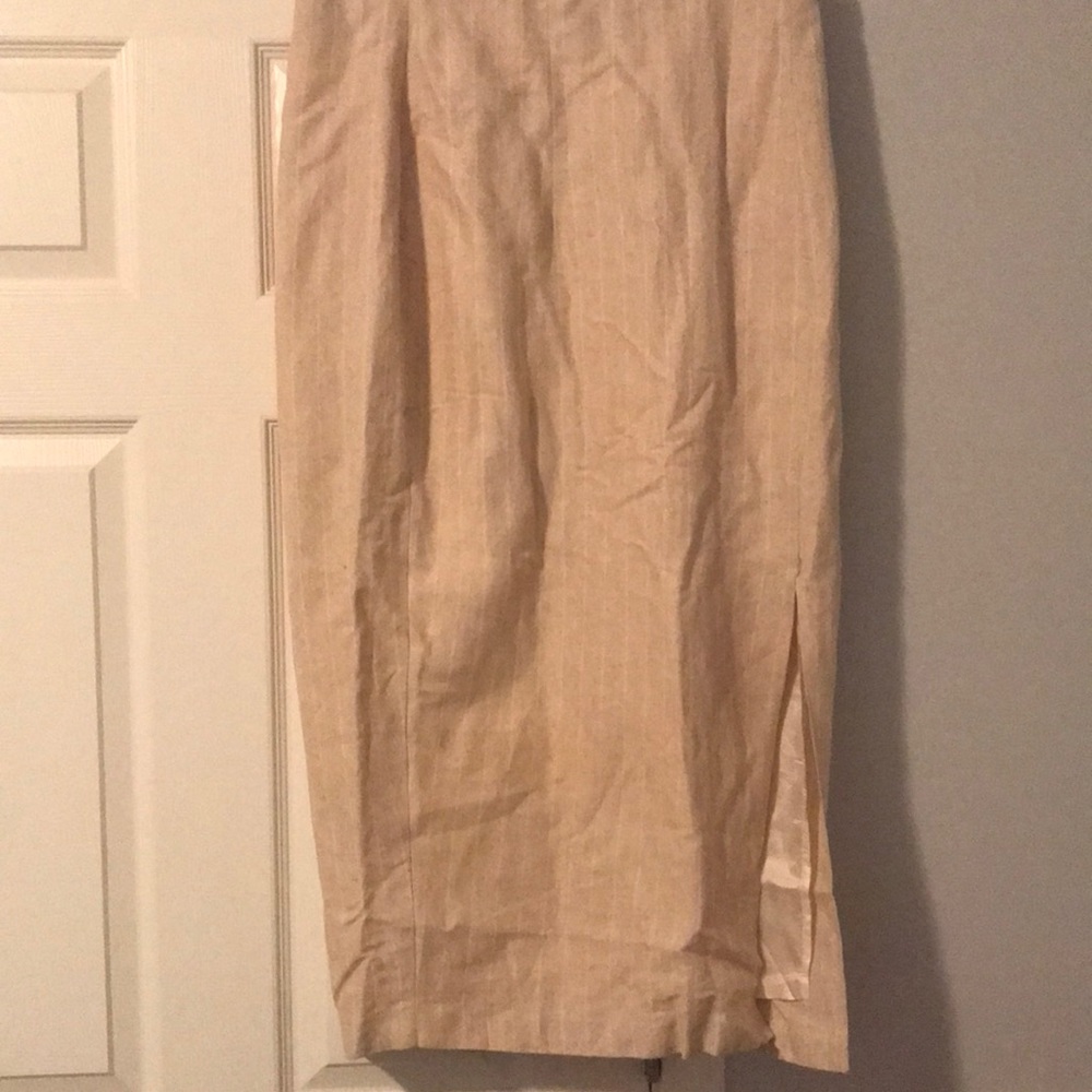 Linen Cream Long Skirt Sz. XL